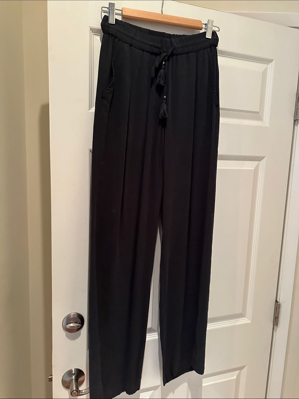 PAIGE Black Men's Drawstring Dress Pants